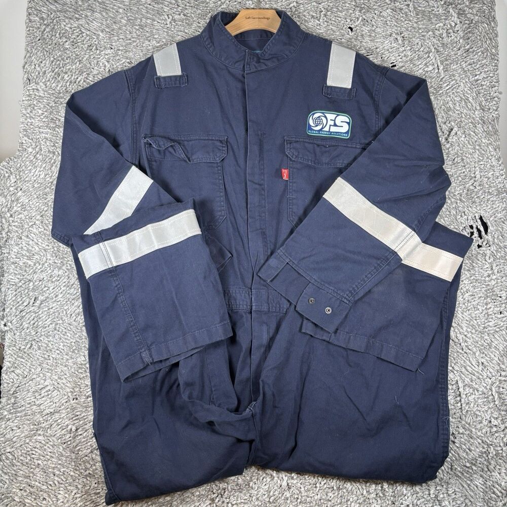PORTWEST BIZFLAME Coveralls Mens XL Navy Blue NFPA 2112 Flame Resistance Utility